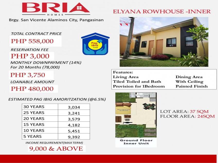 Affordable Elyana Unit in Bria Homes Alaminos Pangasinan