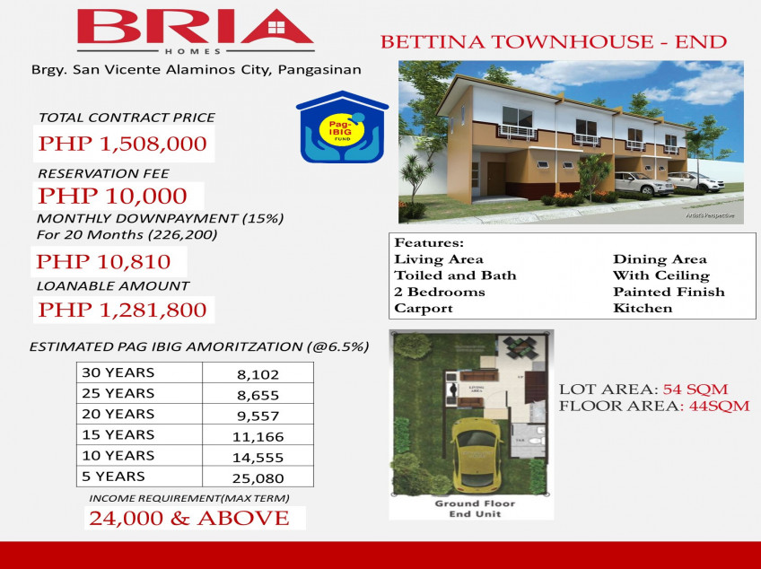 AFFORDABLE 2 BEDROOMS - AVAILABLE IN BRIA HOMES PANIQUI TARLAC