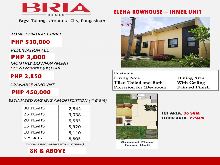 BRIA HOMES URDANETA PANGASINAN - ROWHOUSE UNITS
