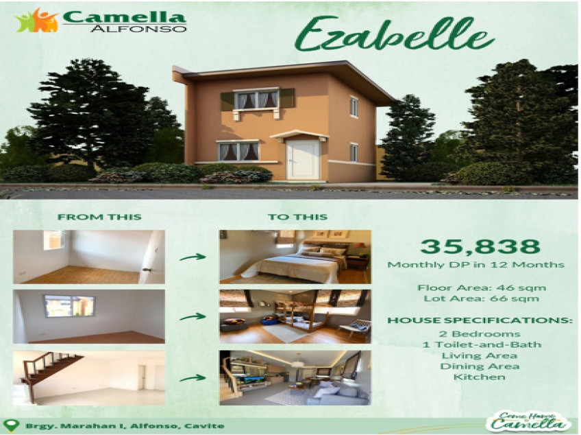 2BR House and Lot For Sale in Alfonso Cavite (Camella Alfonso-NRFO)