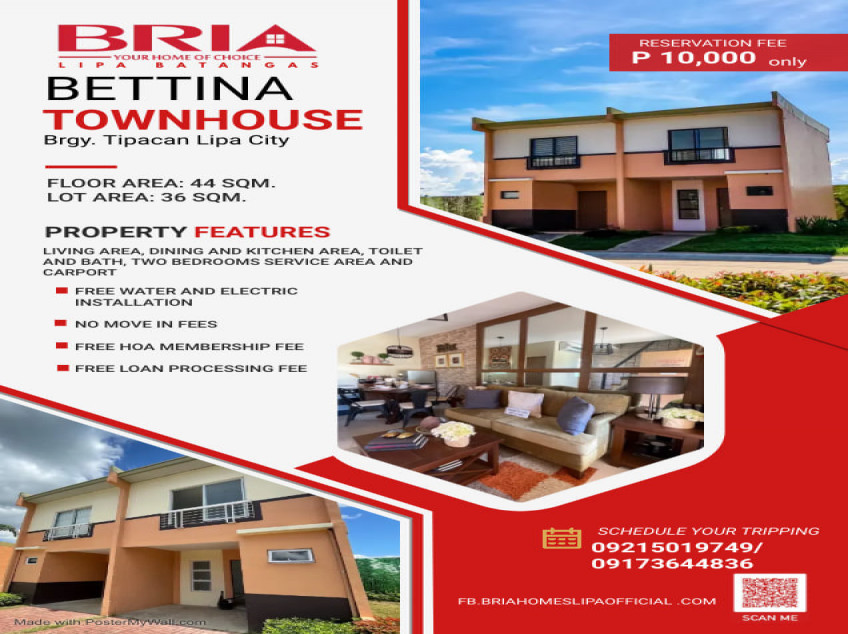 Bria Homes Lipa Bettina Select Townhouse