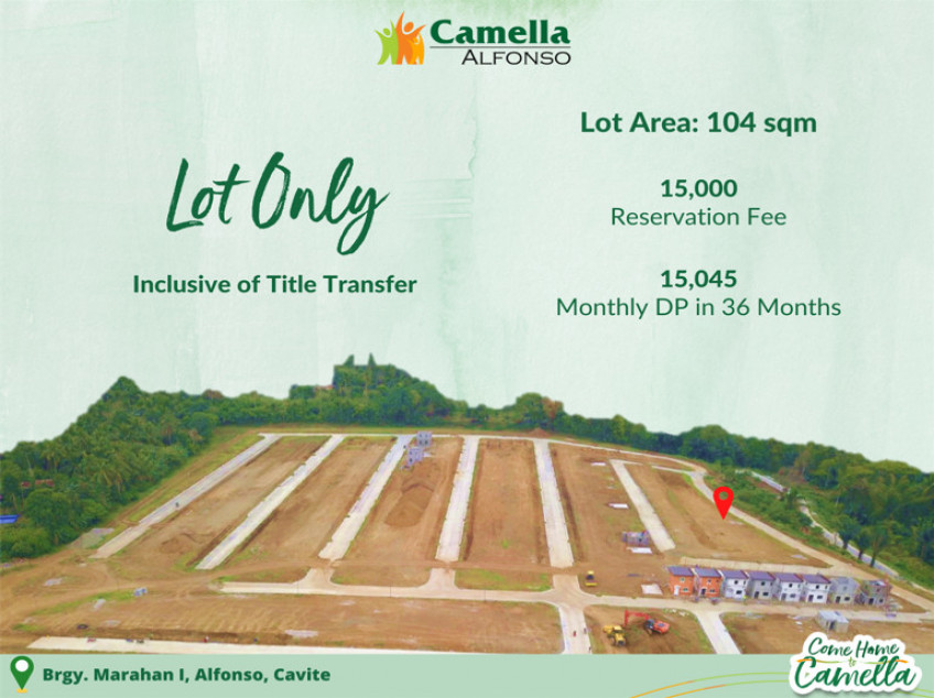 104 sqm Lot For Sale near Tagaytay City (Camella Alfonso)