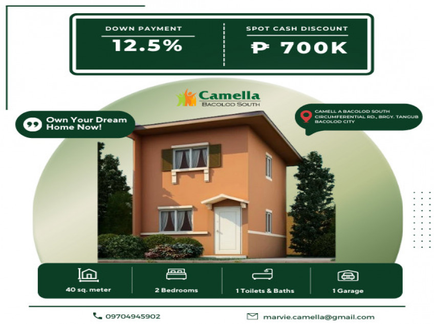 2BR House and Lot for Sale in Camella Bacolod South Bacolod City Negros Occidental