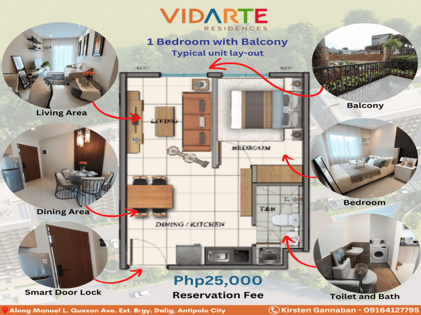 1BR with Balacony Condo unit for sale in Antipolo,Rizal