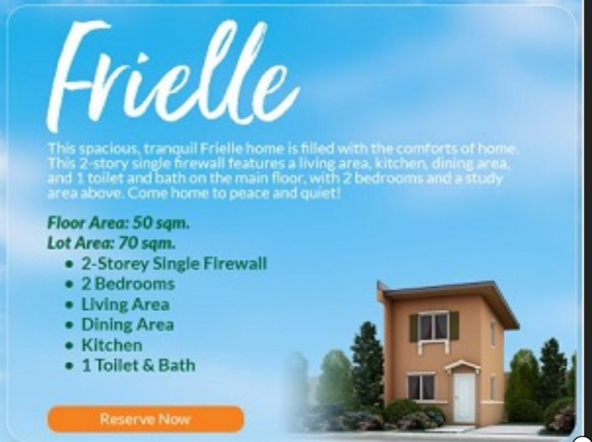 FRIELLE - CAMELLA SORSOGON (HOUSE AND LOT FOR SALE)