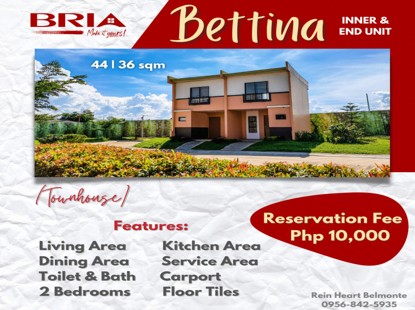 2 BR Townhouse Inner Unit Pre-seeling For Sale in Calamba Laguna