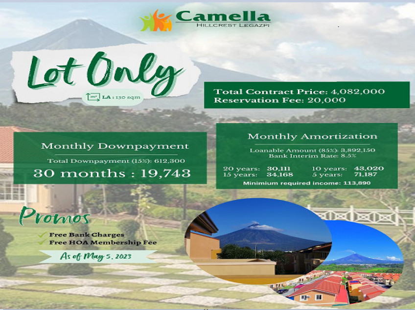 130sqm Lot For Sale at Camella Hillcrest Legazpi