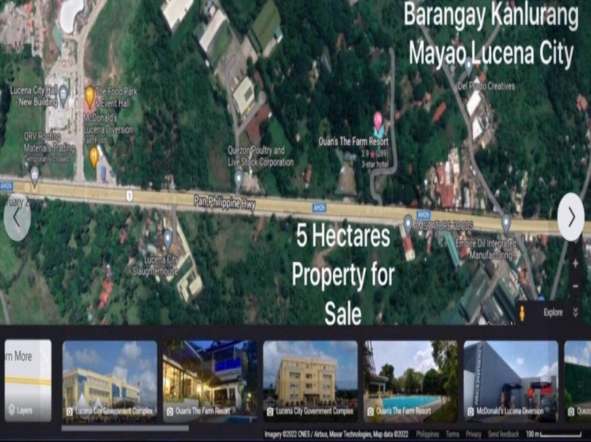 MAYAO LUCENA - 5 HECTARES COMMERCIAL LOT FOR SALE/ LEASE