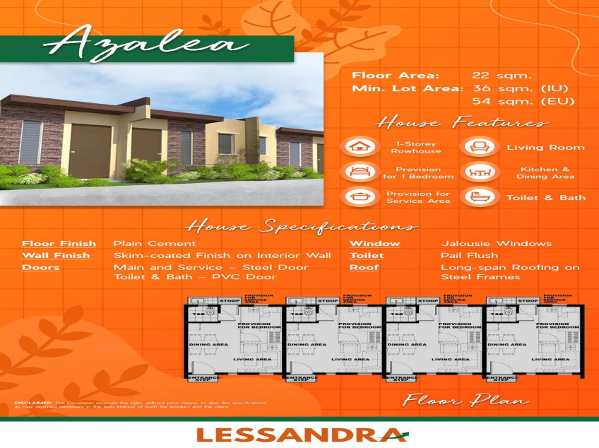 Camella Palo Azalea Studio Rowhouse For Sale in Palo Leyte