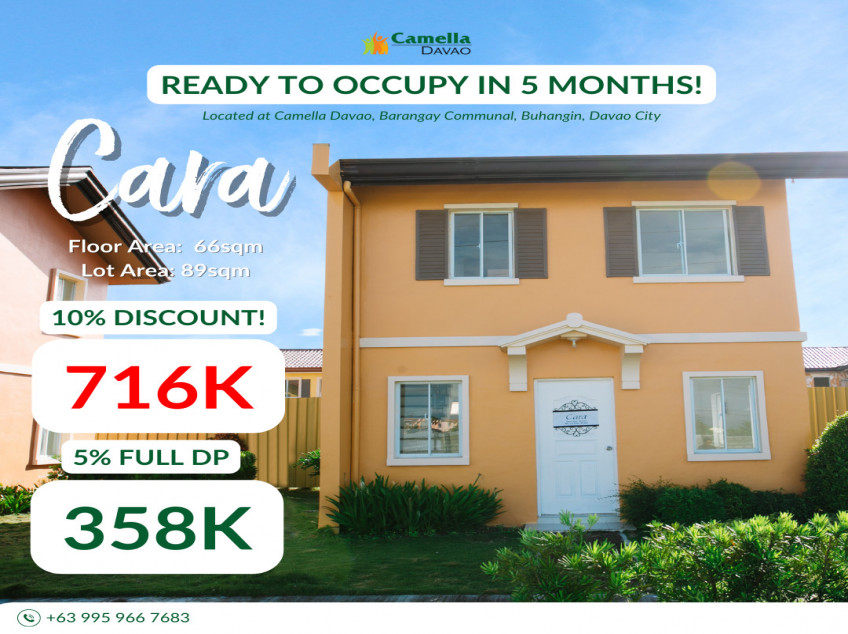 READY TO OCCUPY IN 5 MONTHS 3 BEDROOMS HOUSE AND LOT AT COMMUNAL BUHANGIN DAVAO CITY