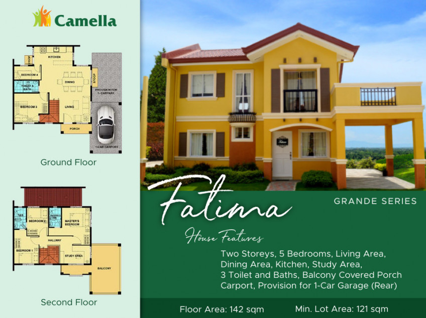 Camella Bacolod 5 Bedroom House with Carport & Balcony For Sale