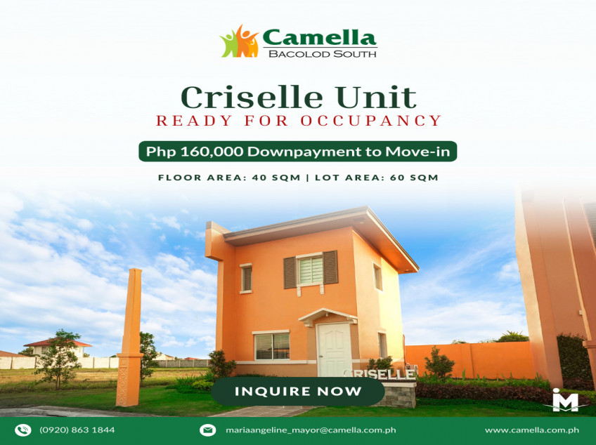 2-bedroom Single House For Sale in Camella Bacolod South Alijis