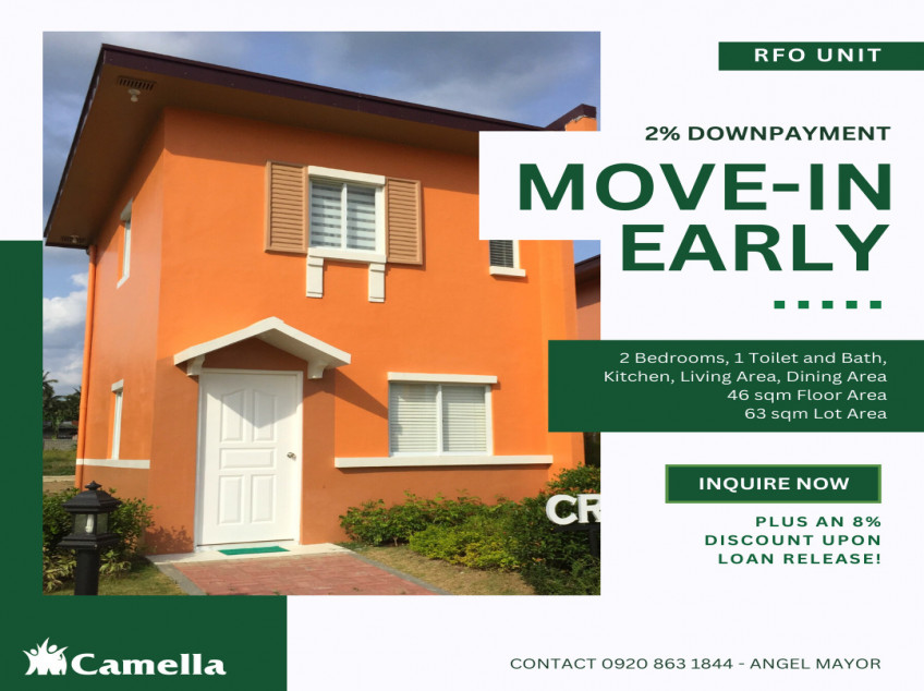 2-BR Single Firewall Ready Home For Sale in Camella Bacolod South