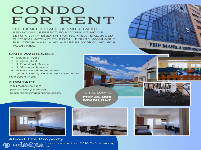 THE MANILA RESIDENCE CONDO FOR RENT