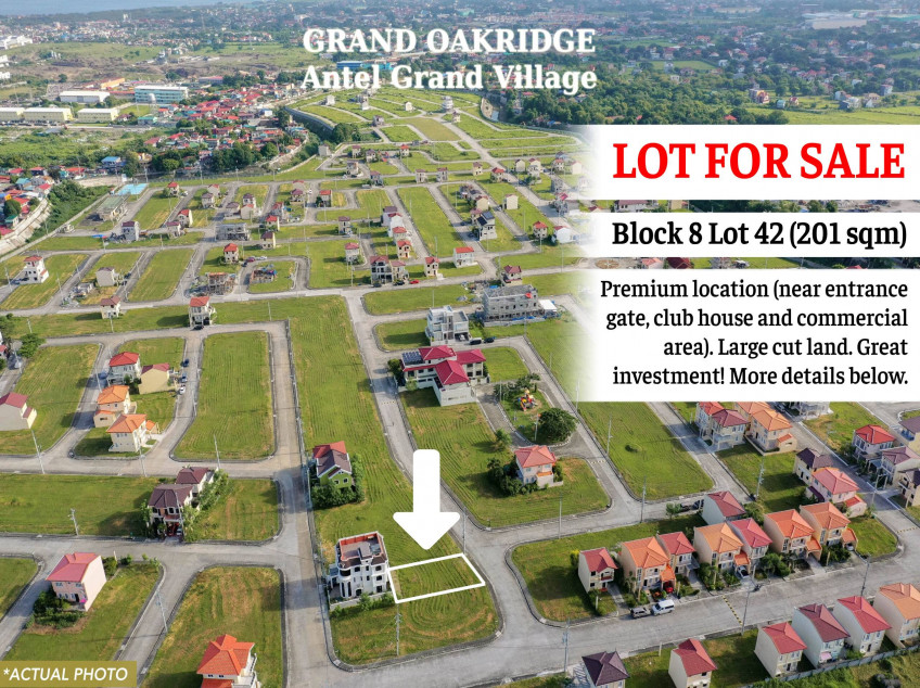 201 Sqm Lot at Grand Oakridge in Antel Grand For Sale