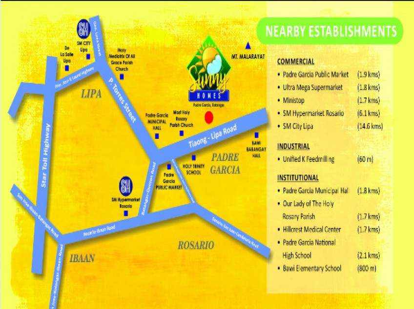 Sunny Homes in Padre Garcia, Batangas