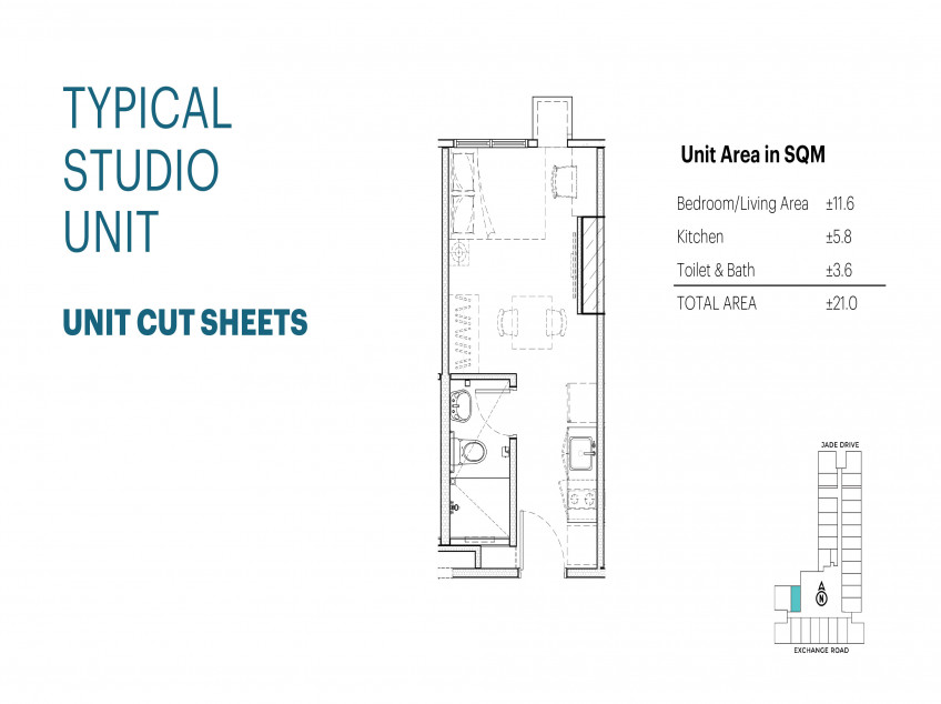 Pre-Selling Studio 21 SQM Olin at Jade Drive, Ortigas, Pasig City