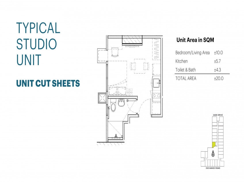 Pre-Selling Studio 20 SQM Unit Olin at Jade Drive, Exchange Rd. Ortigas Pasig City
