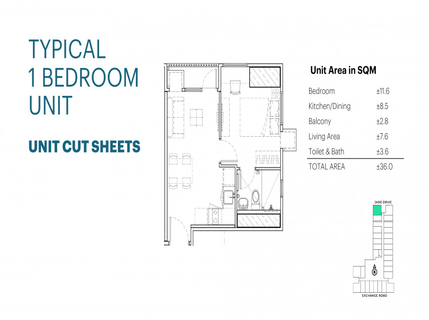 Pre-Selling One Bedroom 36 SQM Unit Olin At Jade Drive