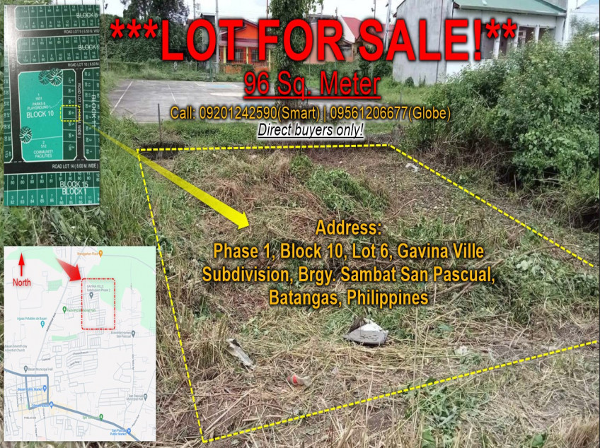 96 SQM Lot For Sale In San Pascual, Batangas