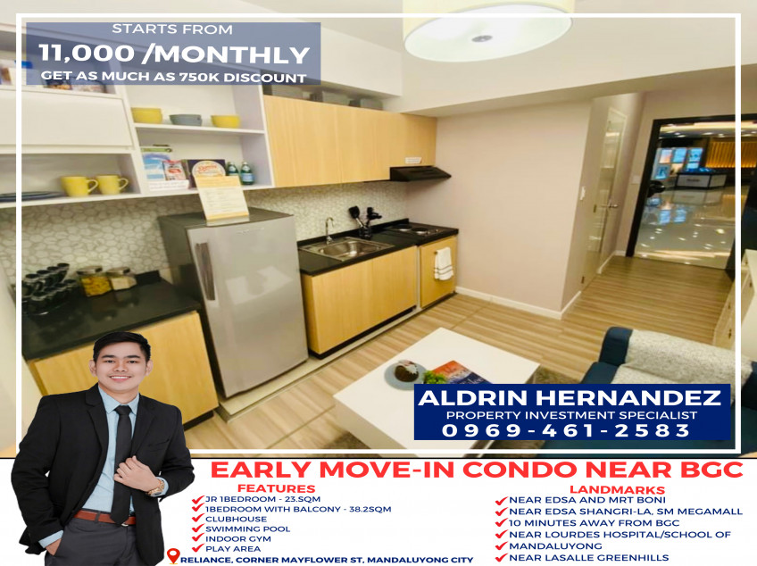 Jr. 1 Bedroom 23 SQM In Mandaluyong City Near BGC Taguig