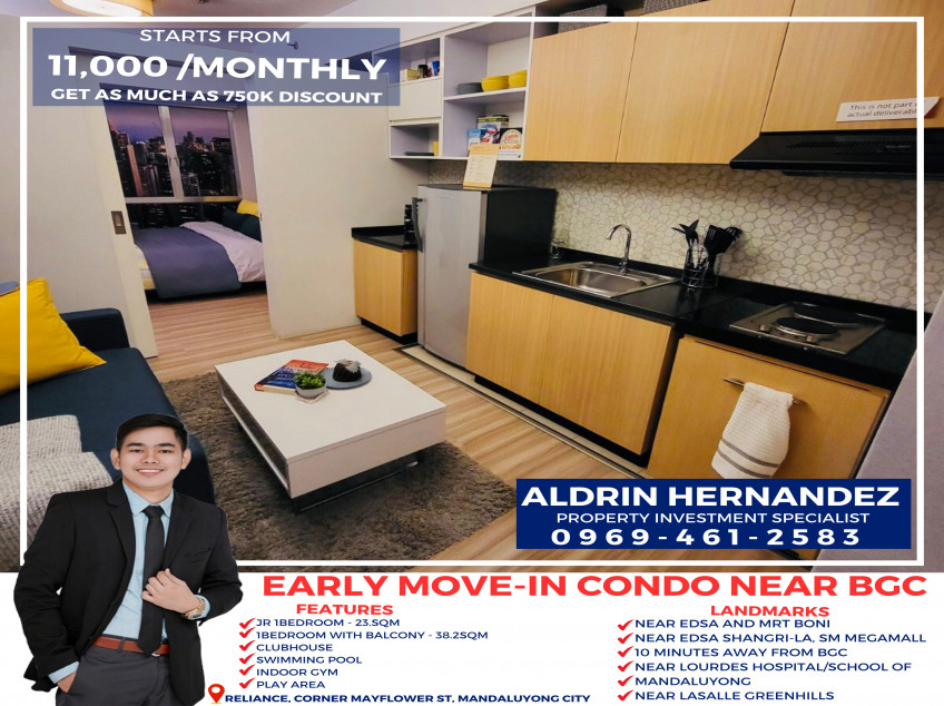 Jr. 1 Bedroom 23 SQM In Mandaluyong City Near BGC Taguig