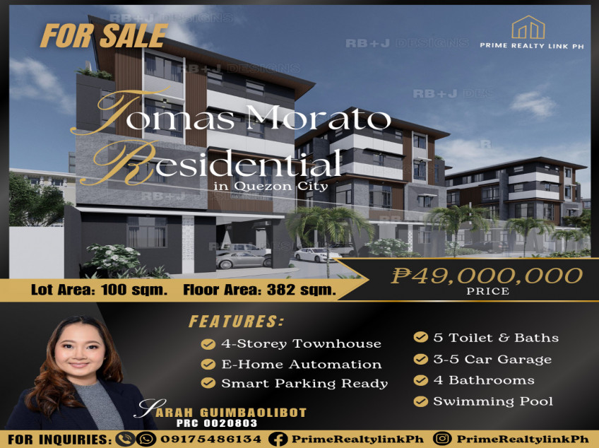 Townhouse in Tomas Morato Residential, Quezon City For Sale