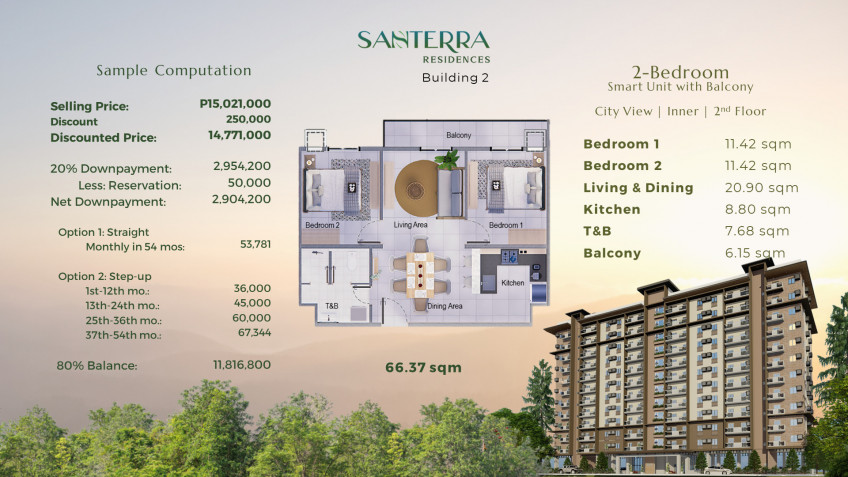 2-Bedroom Condo Unit With Balcony By Santerra Naga