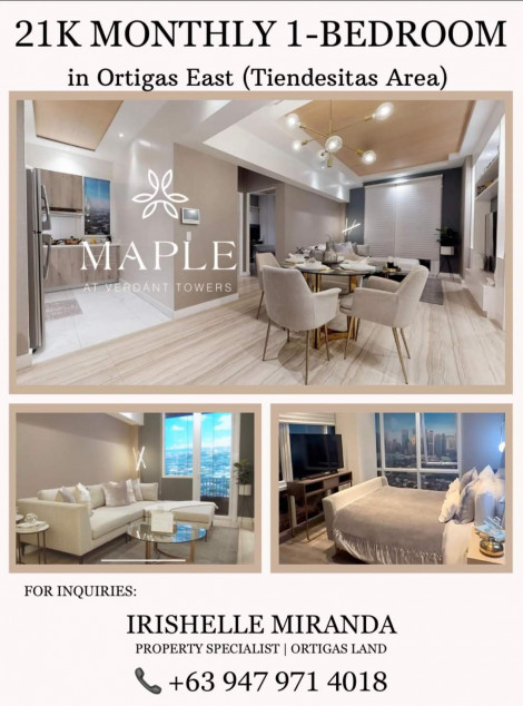 Maple At Verdant Towers Pasig - 1 Bedroom Unit For Sale