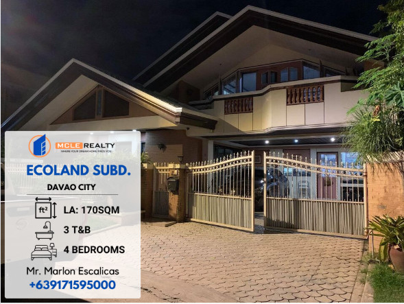 House For Sale In Ecoland Subdivision, Davao City
