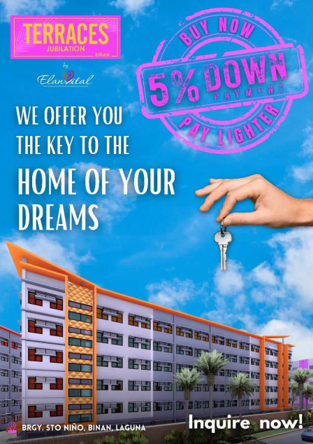 Rent To Own 1 BR Condo Unit At Terraces Jubilation Biñan, Laguna