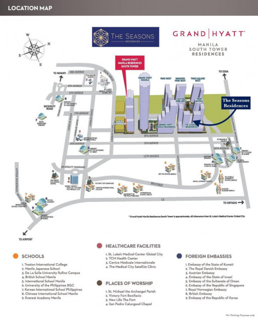 The Seasons Residences Pre-selling Condo For Sale BGC Taguig Showroom - 3-Bedroom Model 168.00 SQM