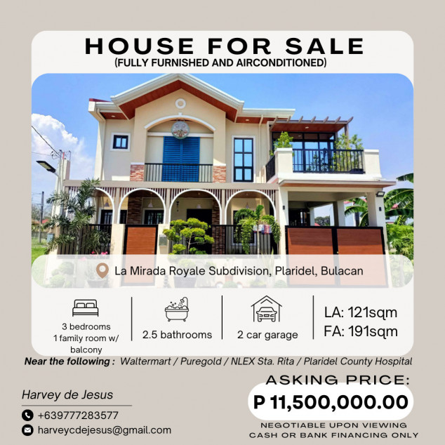 Fully Furnished And Airconditioned House And Lot In Plaridel, Bulacan