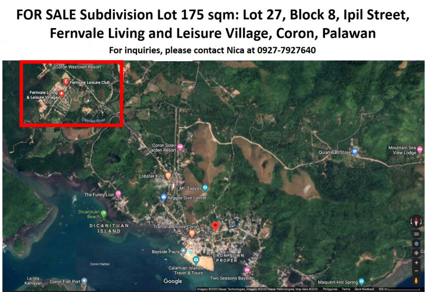 Titled Subdivision Lot For Sale In Coron, Palawan
