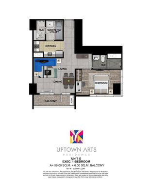 1 BR Unit In Uptown Arts Residences Taguig For Sale