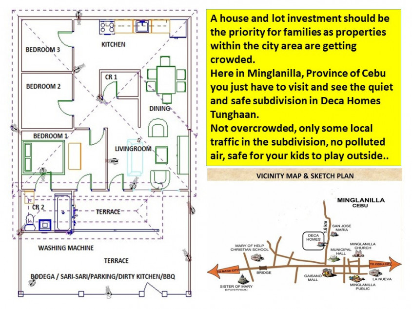 3 Bedrooms, 2 Bathrooms, Floor 74 SQM, Lot 104 SQM In Cebu