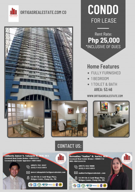 1 BR For Lease At Megaplaza Ortigas Center