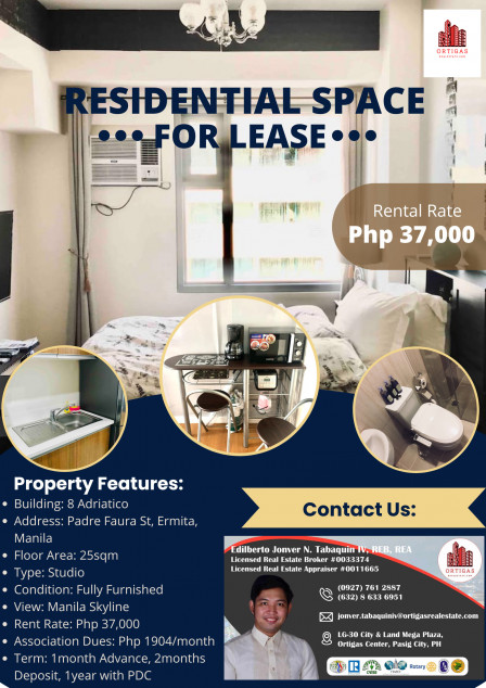 8 Adriatico - Studio Condo for Lease
