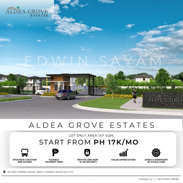 Rush Sale Lot in Pampanga Near to Clark International Airport Aldea Grove Estate by Ayala Land