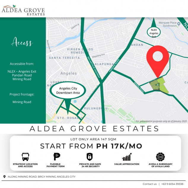Rush Sale Lot in Pampanga Near to Clark International Airport Aldea Grove Estate by Ayala Land