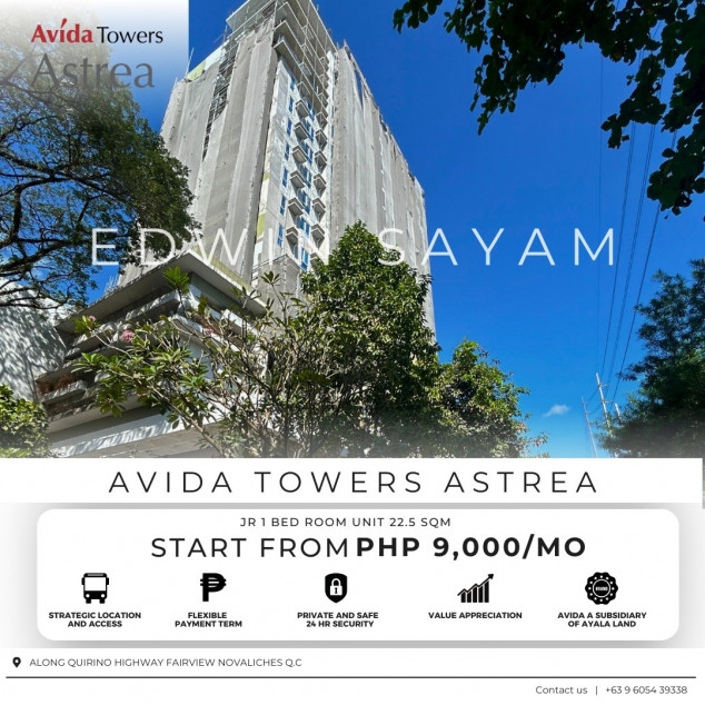 JR 1 BED ROOM 22.5 SQM Promo Sale at Avida Towers Astrea Fairview