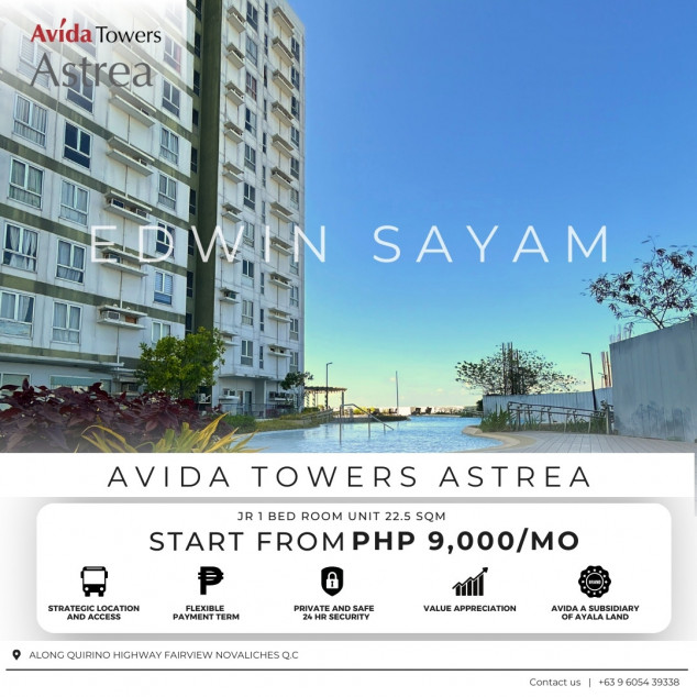 JR 1 BED ROOM 22.5 SQM Promo Sale at Avida Towers Astrea Fairview