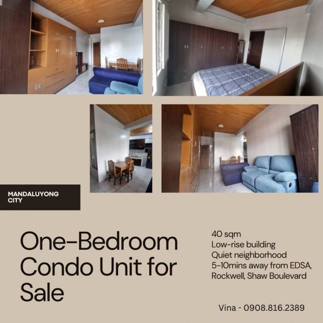 40 SQM Furnished 1-Bedroom Unit In A Low-rise Condominium Building In Mandaluyong