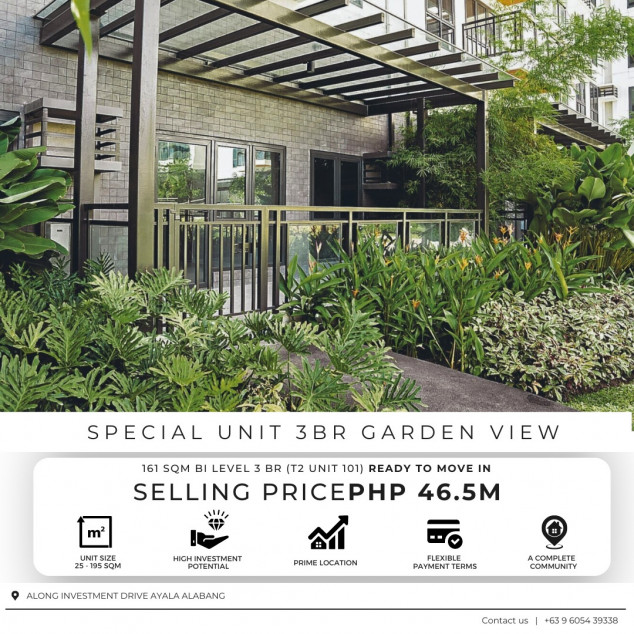 Few Units of 3 Bed Room Bi Level 161 SQM Near Alabang Town Center Pre Selling