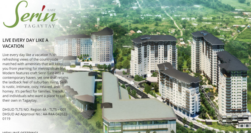 Preselling Tagaytay Ayala Serin Tower 3 2026 turnover