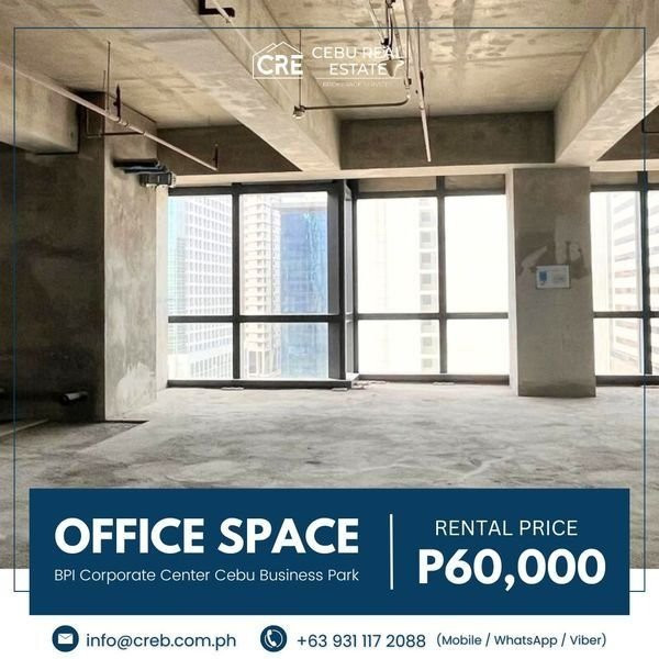 Bare Shell office Space for Rent - BPI Corporate Center, Cebu Business Park