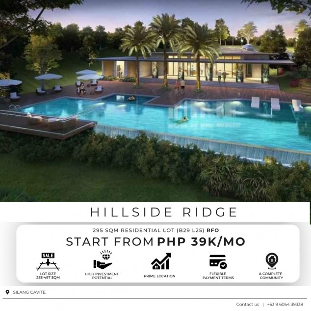 Residential Lots For Sale In Cavite 295 SQM In Silang Cavite Hillside Ridge At Southmont