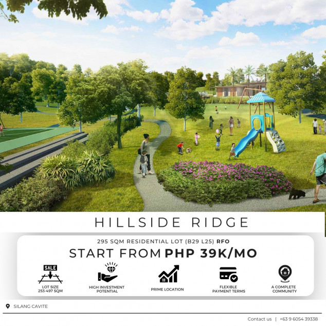Residential Lots For Sale In Cavite 295 SQM In Silang Cavite Hillside Ridge At Southmont