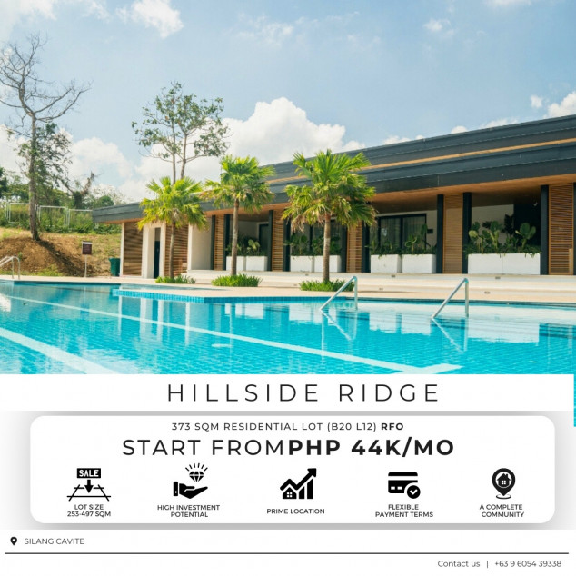 Residential Lots For Sale In Cavite 373 SQM  In Silang Cavite Hillside Ridge At Southmont