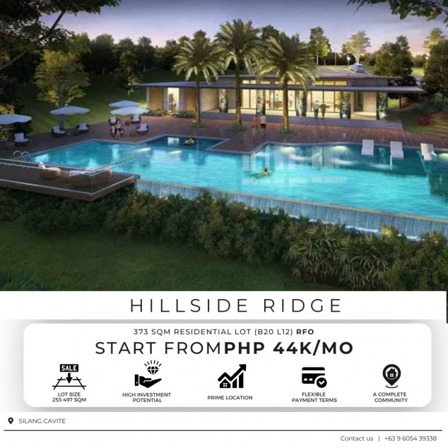 Residential Lots For Sale In Cavite 373 SQM  In Silang Cavite Hillside Ridge At Southmont